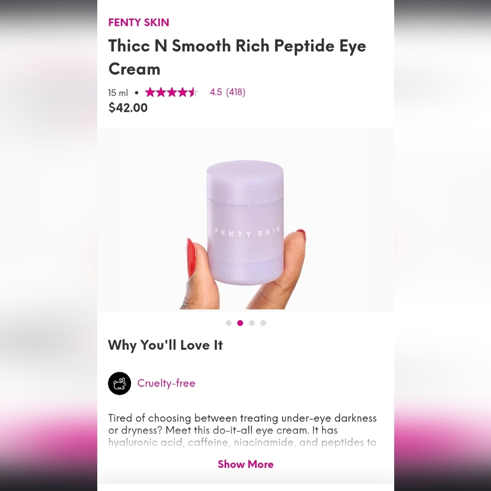 Fenty Skin Thicc N Smooth Rich Peptide Eye Cream